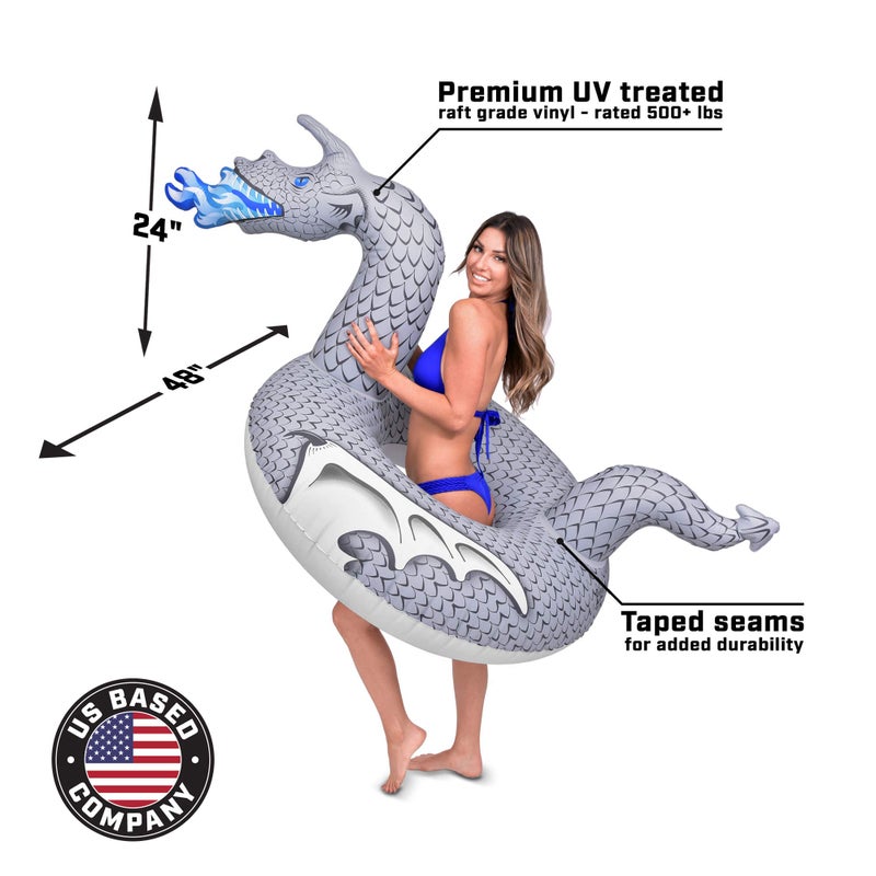 GoFloats Dragon Party Tube Inflatable Rafts - Choose From Fire Dragon and Ice Dragon, Pool Floats for Adults - Image 5